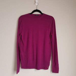 Marciano Los Angeles 100% Wool Long Sleeve Pullover Sweater Magenta Size M